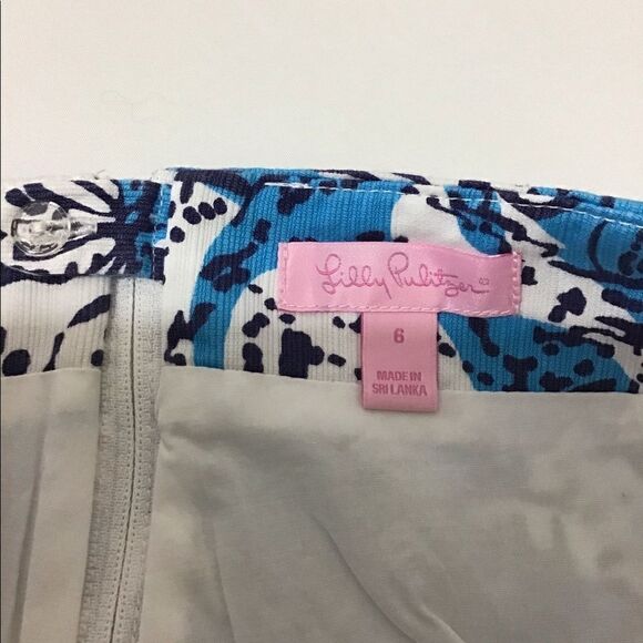 Lily Pulitzer Blue Skort Marigold Crochet Trim Size 6 - Picture 8 of 10